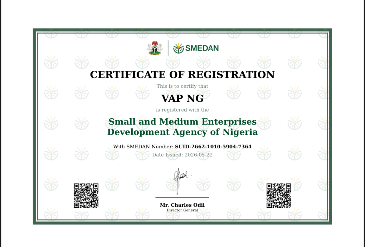 SMEDAN Certificate